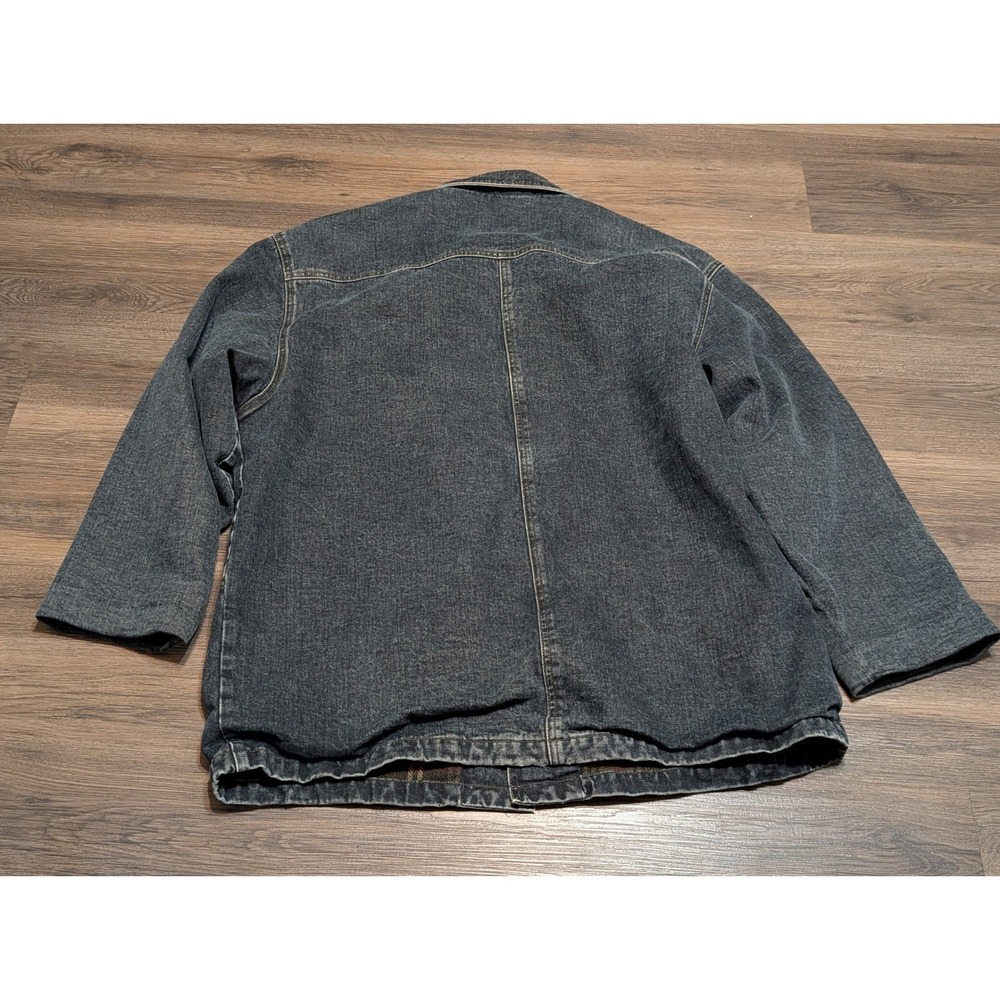 Gap Denim Mens Chore Coat Barn Jacket Plaid Wool Lined Vintage Faded - Picture 4 of 6